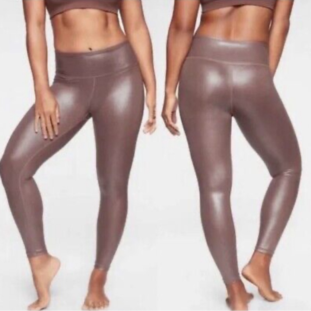 Athlete mocha Elation shimmer tight yoga leggings